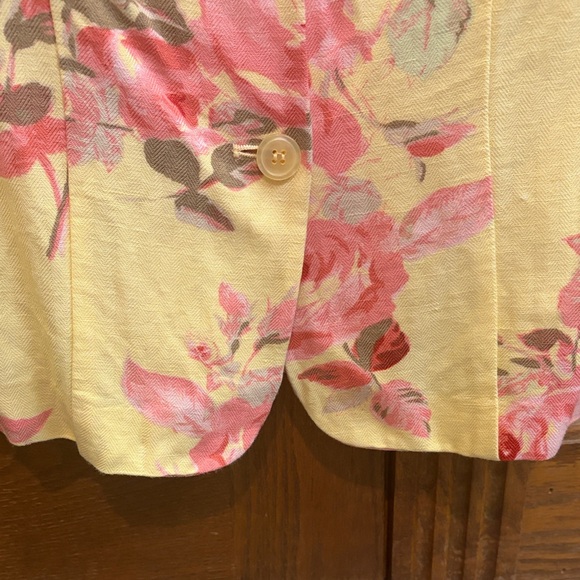 Floral Yellow Women's Blazer Cottagecore grandmacore coastal grandma, size 12 - Picture 9 of 16